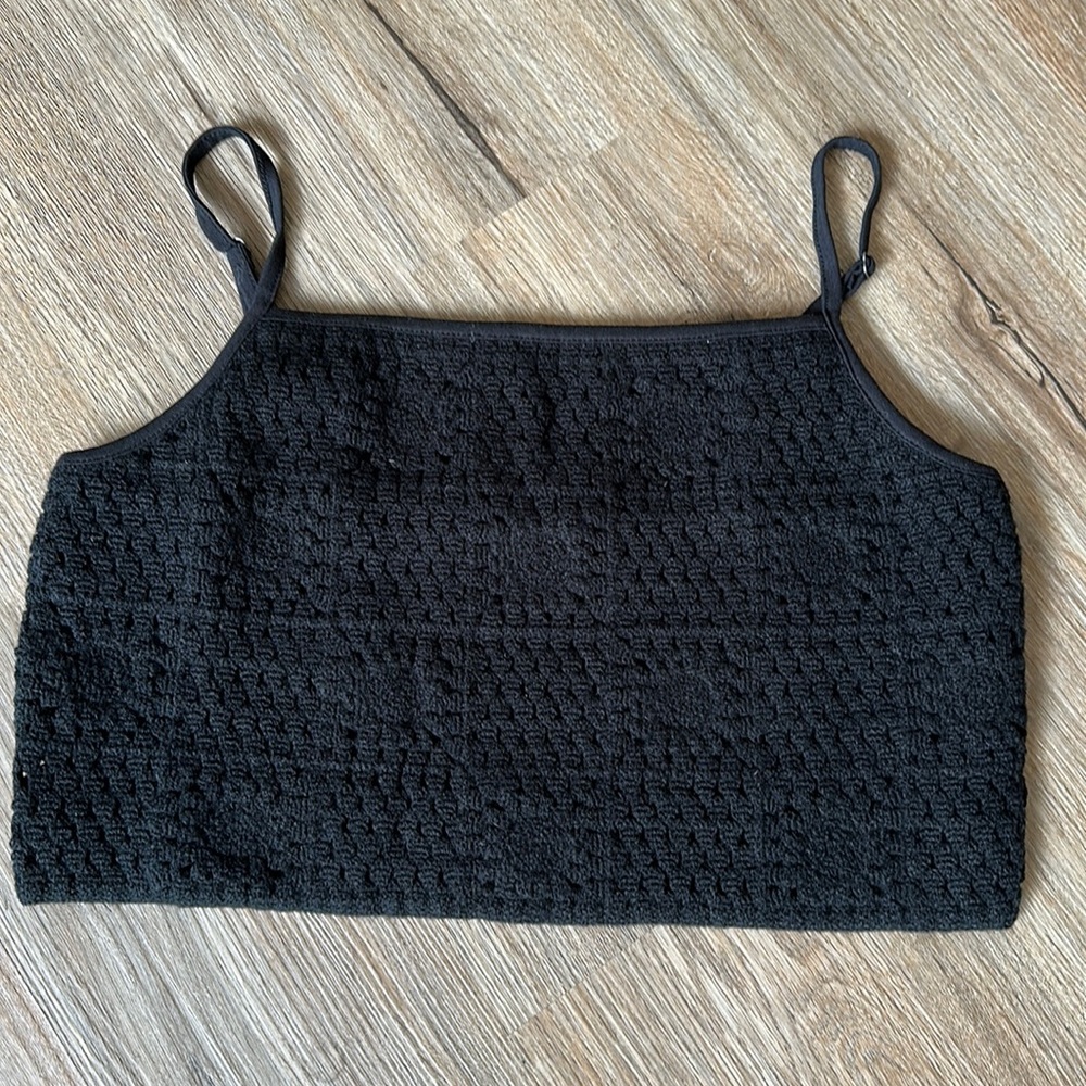 Wild Fable Black Crochet Crop Top NWOT